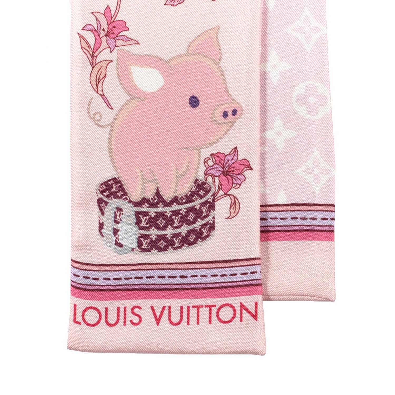 Louis Vuitton Silk Monogram Superstition Bandeau Rose Clair 2 of 3