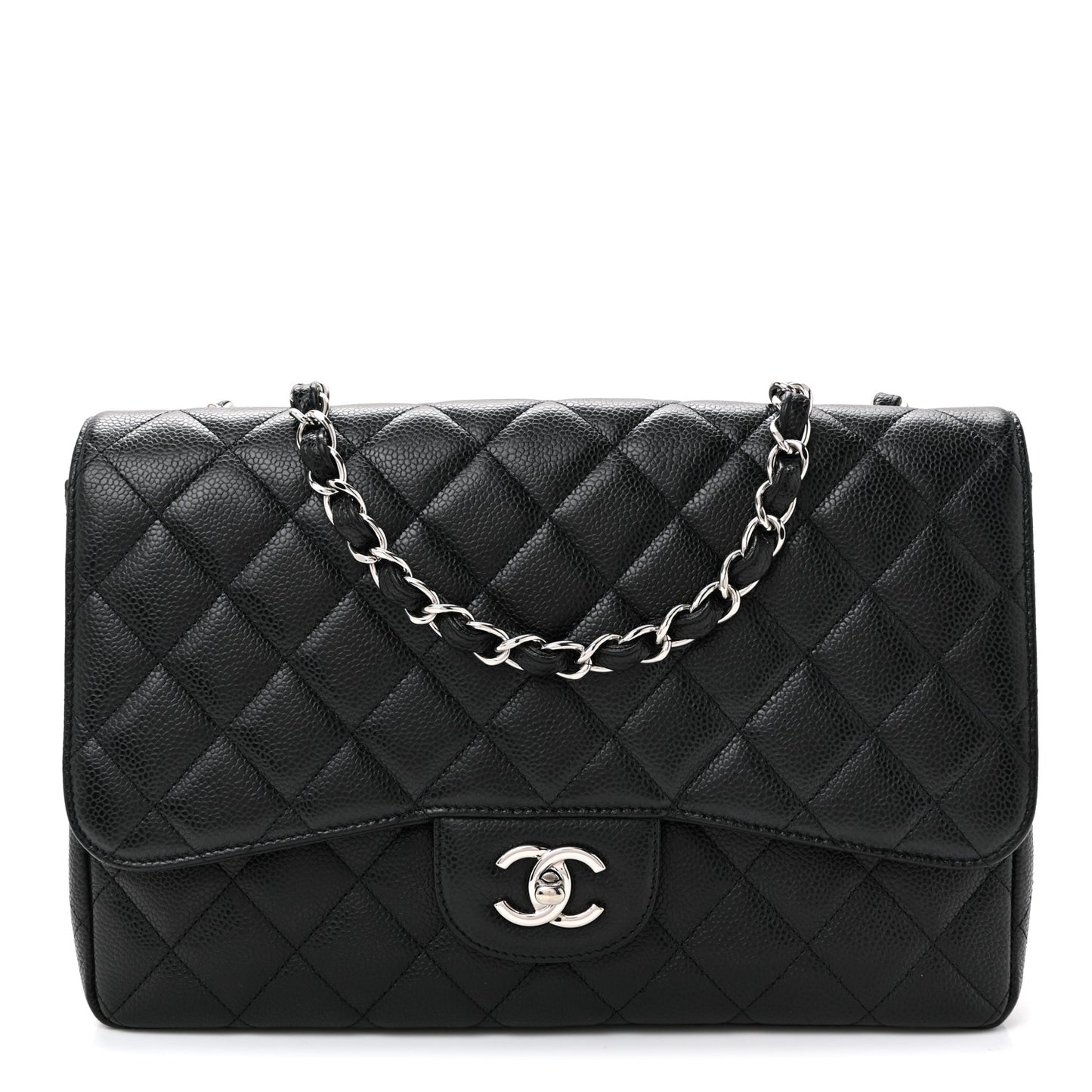 Caviar Quilted Jumbo Single Flap Black