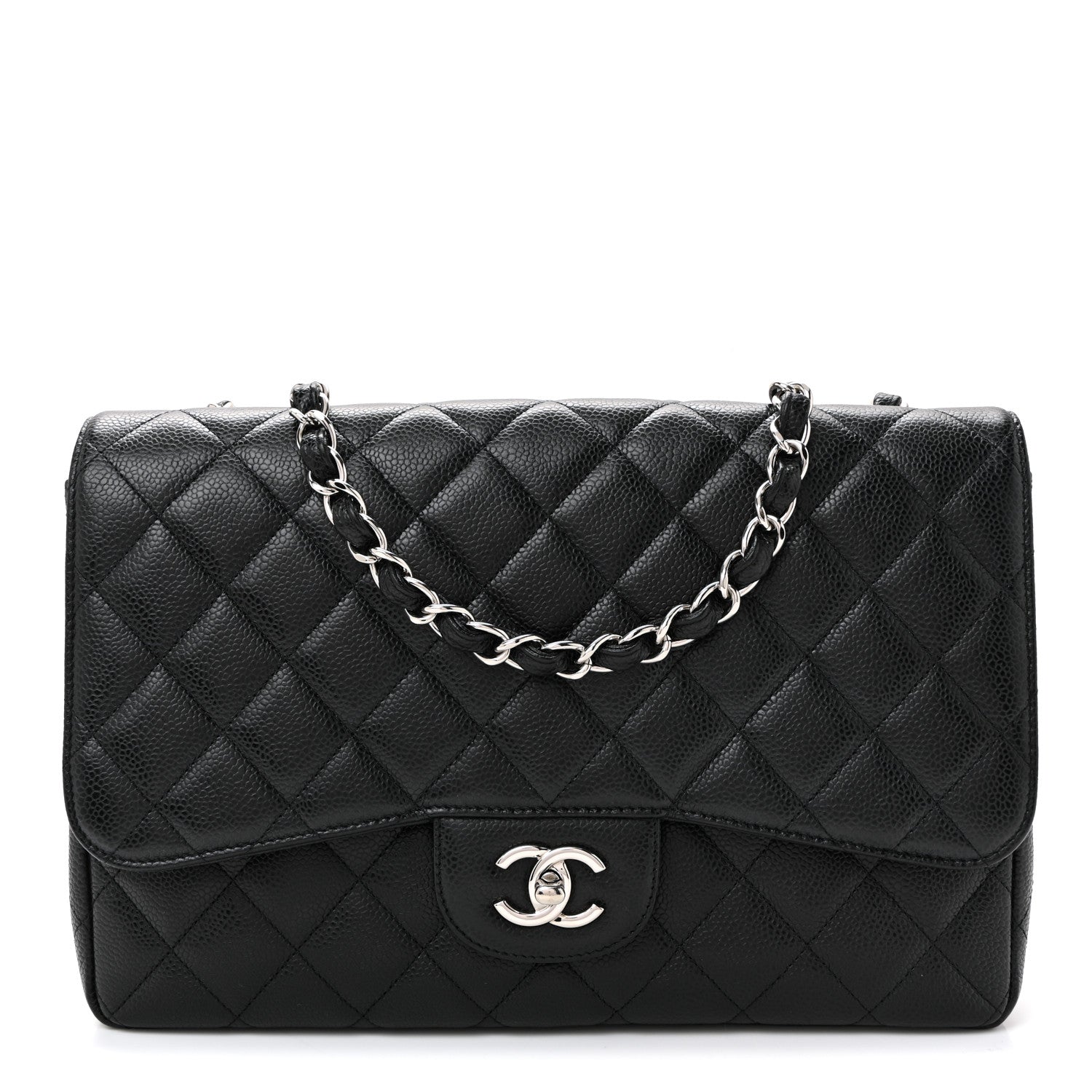 Chanel Caviar Quilted Jumbo Single Flap Black 1 of 10