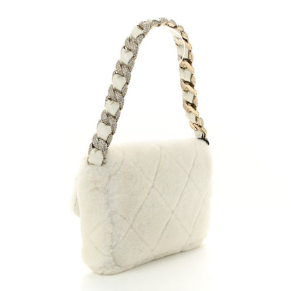 Chanel Shearling Lambskin Crystal Strass Flap White 3 of 10