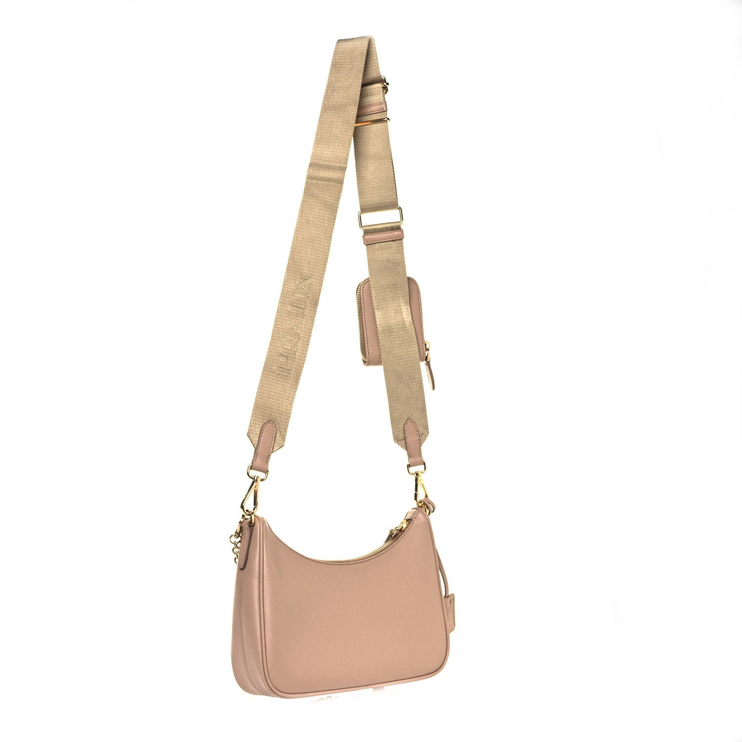 Saffiano Re-Edition 2005 Shoulder Bag Cammeo Beige