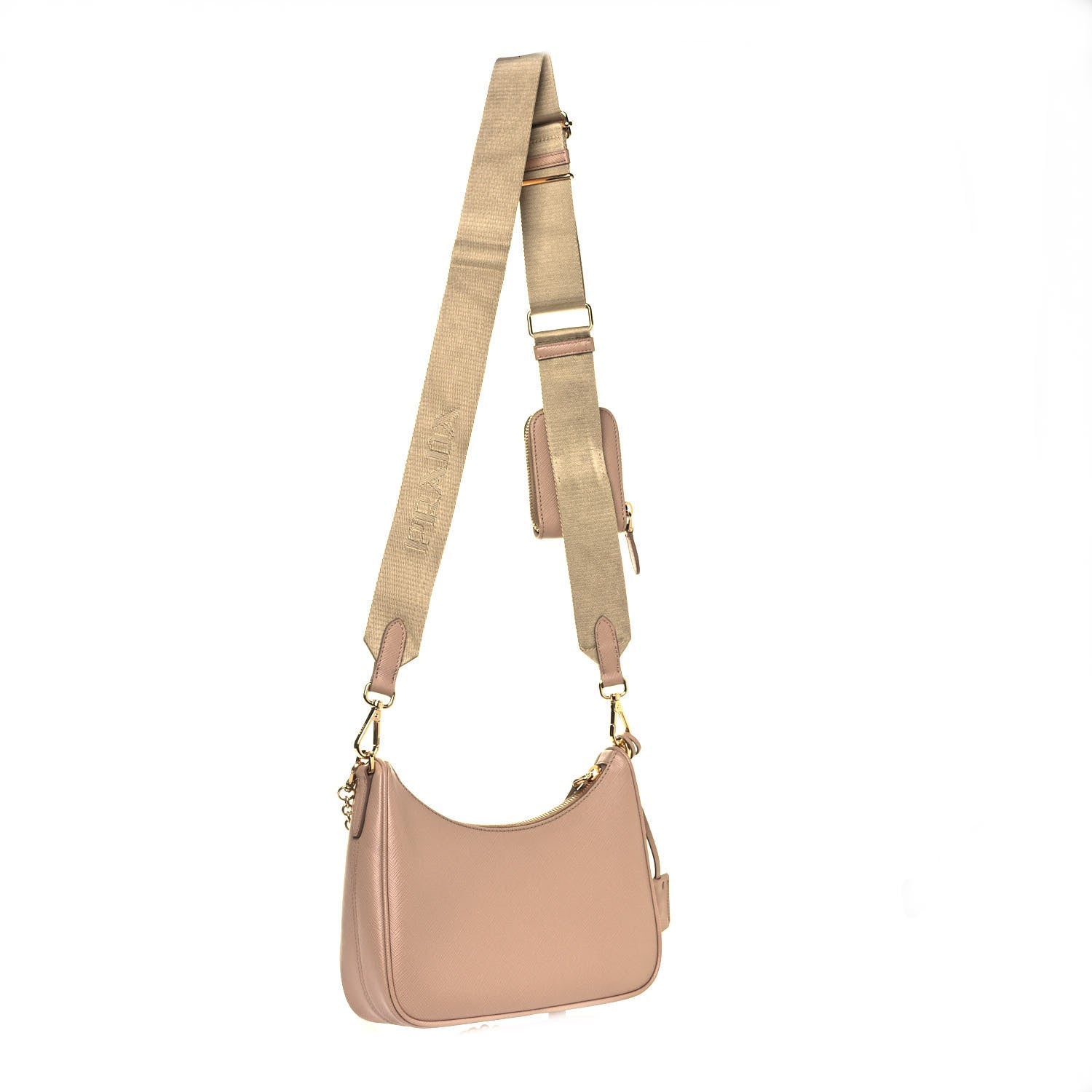 Prada Saffiano Re-Edition 2005 Shoulder Bag Cammeo Beige 3 of 11