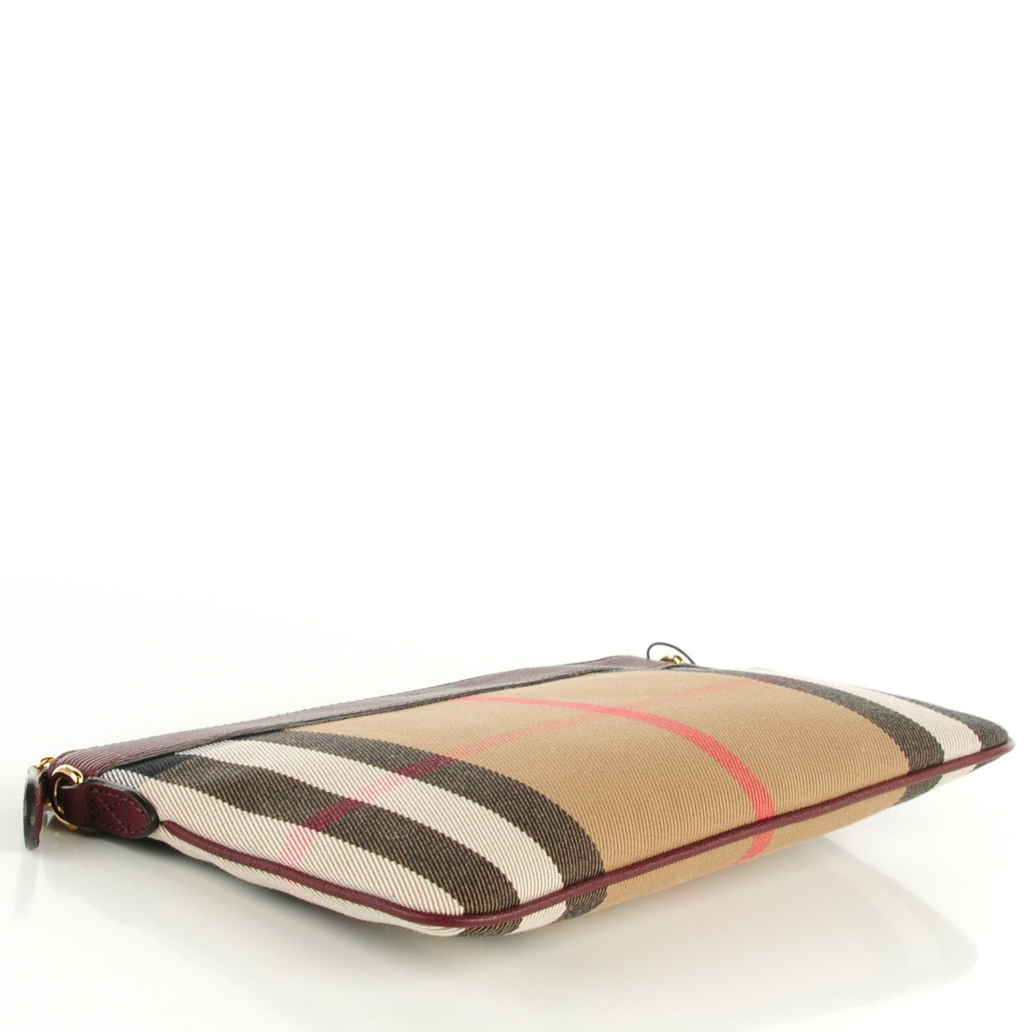 Burberry House Check Derby Peyton Crossbody Clutch Bag Mahogany Red 12 of 22
