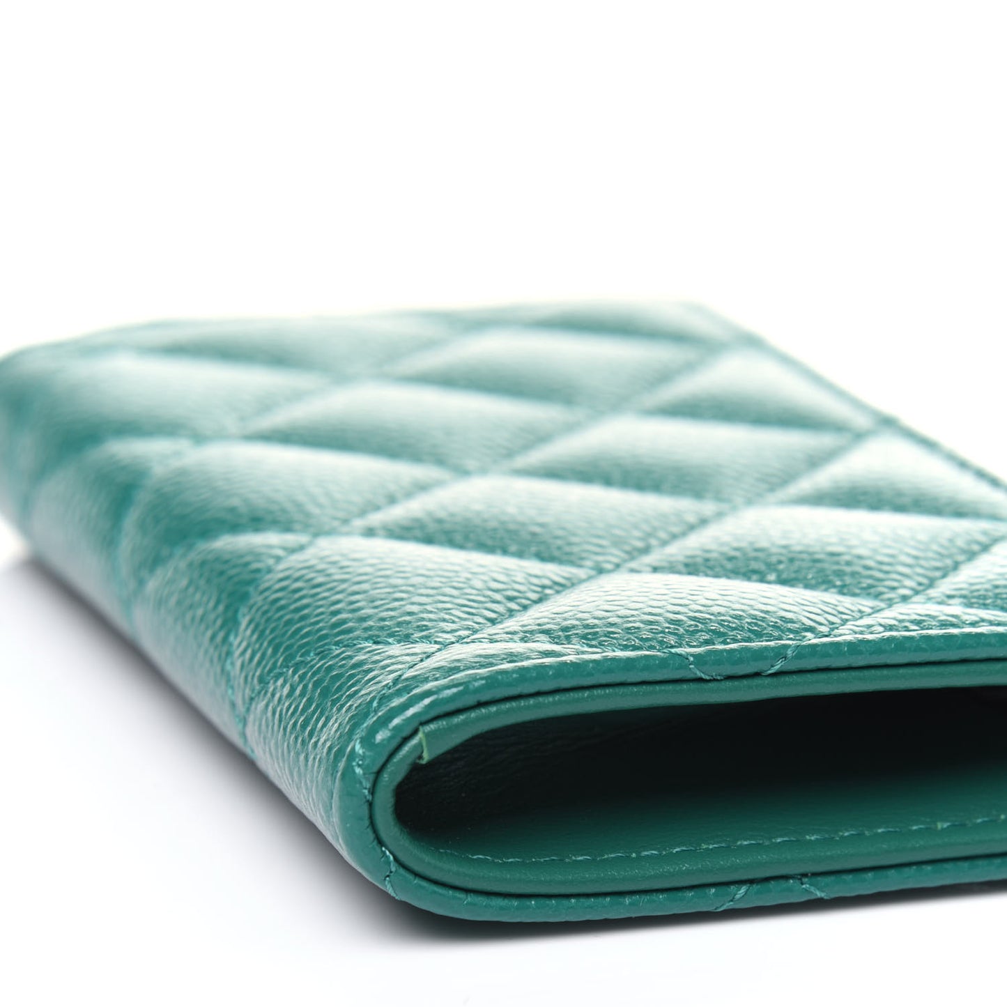 Caviar Quilted Zipped Key Holder Case Green