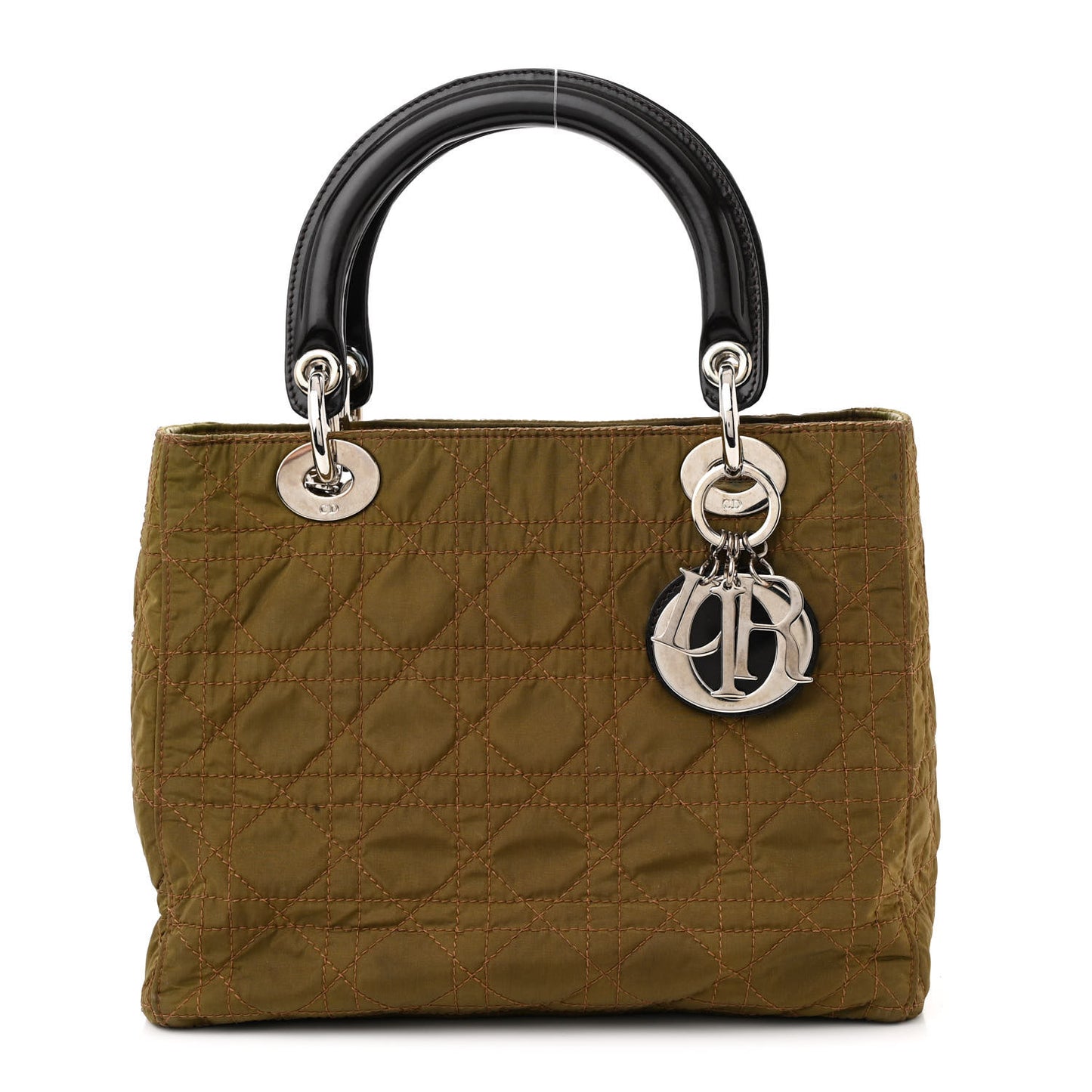 Nylon Cannage Medium Lady Dior Brown