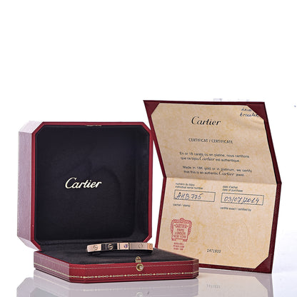 Cartier 18K Pink Gold Pink Sapphire LOVE Cuff Bracelet 17 6 of 6