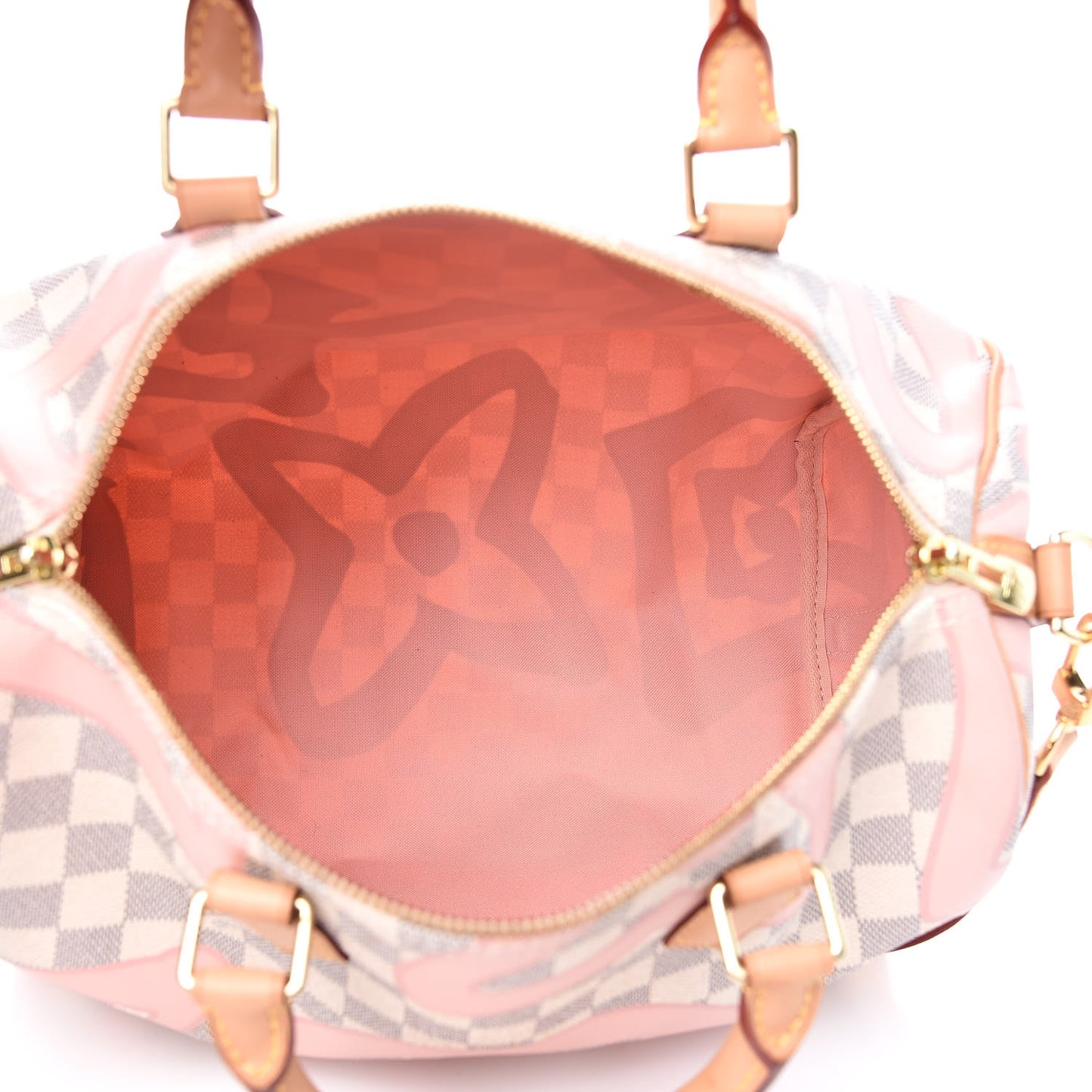 Damier Azur Tahitienne Speedy Bandouliere 30 Rose Ballerine