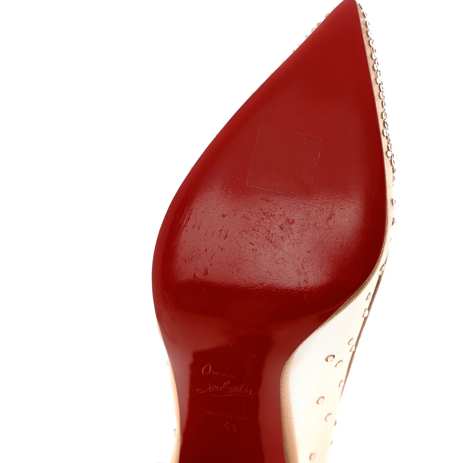 Christian Louboutin Suede Lame Crystal Strass Follies 85 Pumps 41 Light Silk 8 of 9
