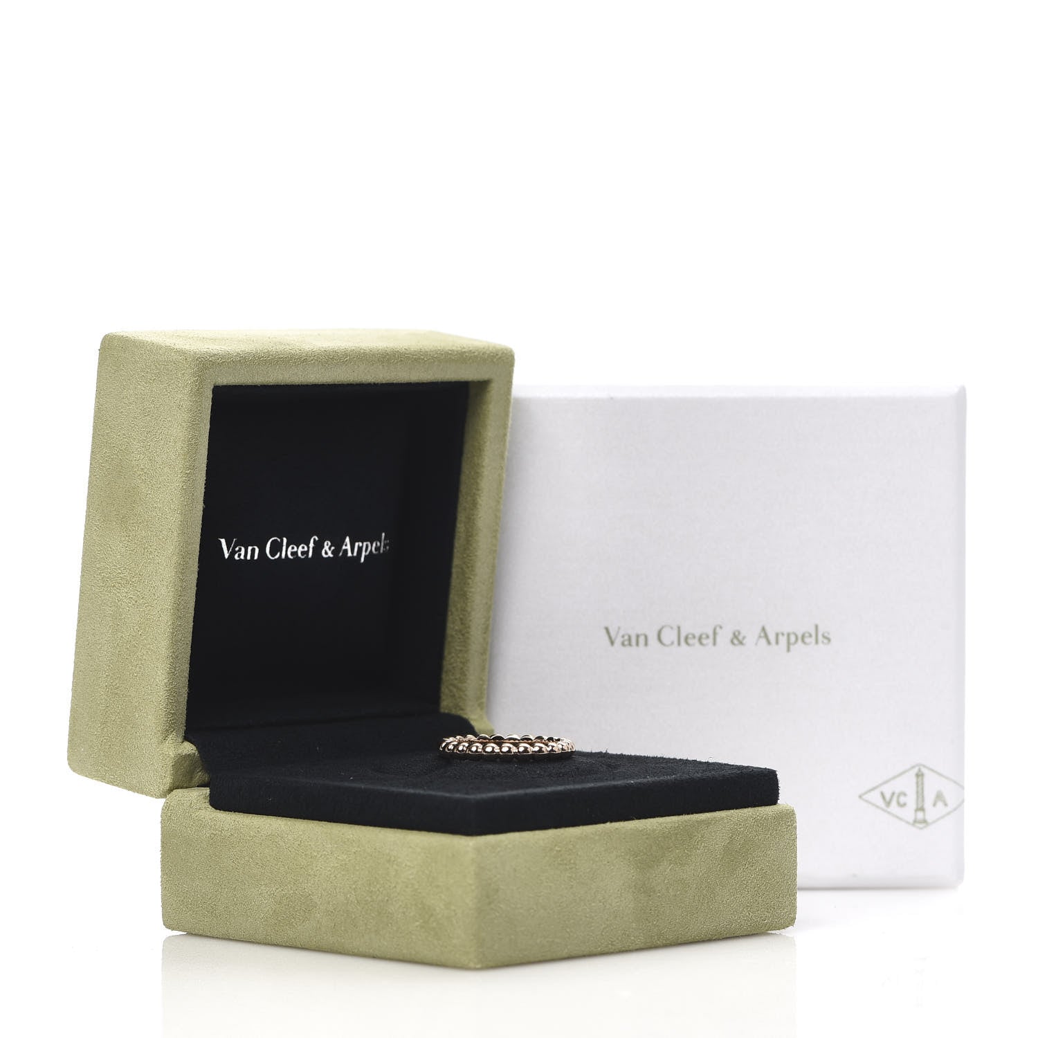 Van Cleef & Arpels 18K Rose Gold Medium Perlee Ring 50 5.25 6 of 6