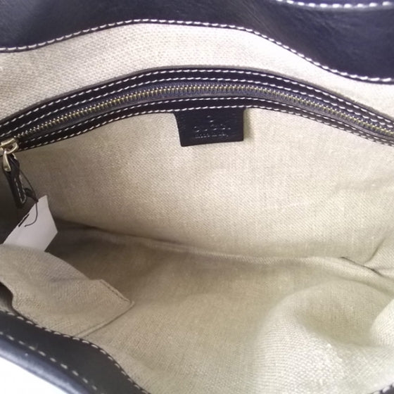 Calfskin Web Medium Jackie O Bouvier Hobo Navy