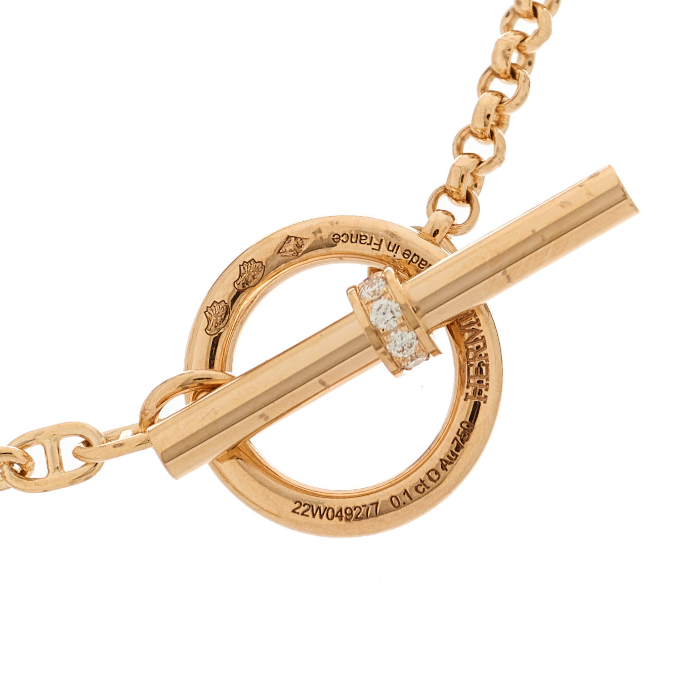 Hermes 18K Rose Gold Diamond Chaine d'Ancre Chaos Necklace 4 of 5