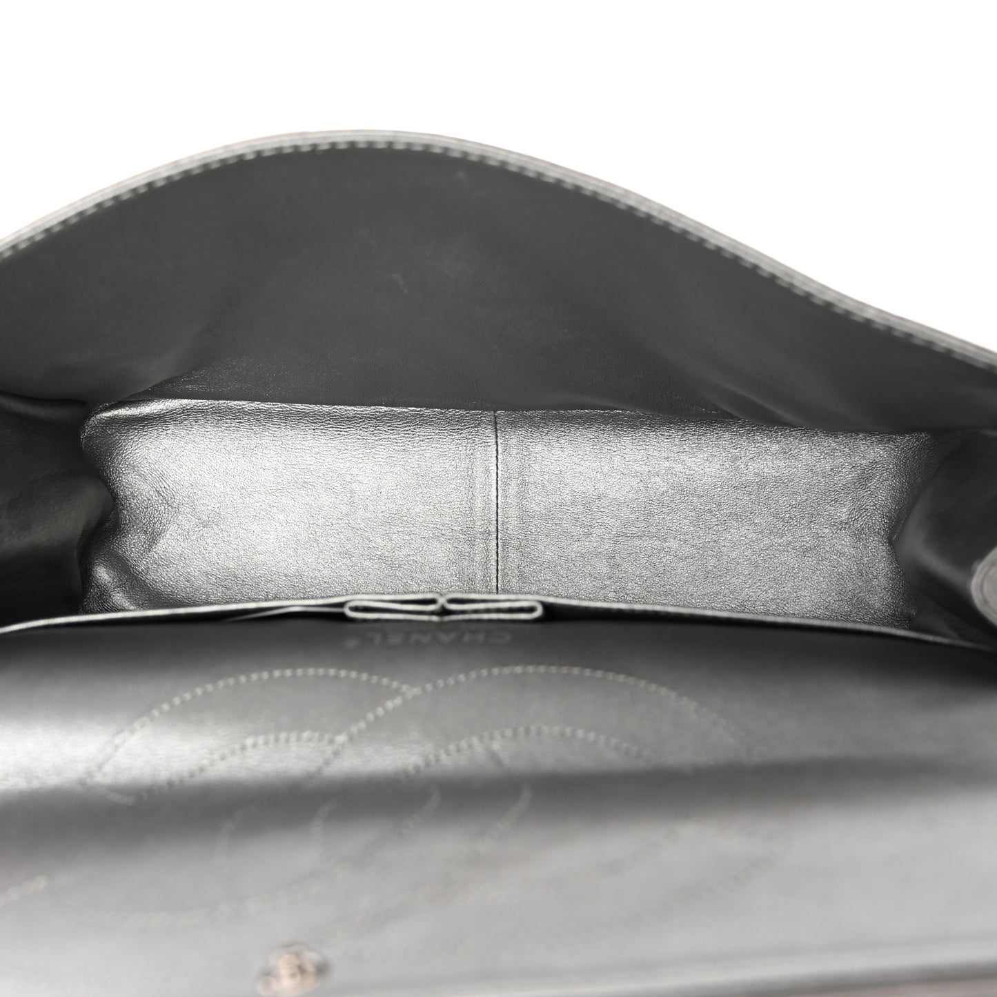 Metallic Aged Calfskin Quilted 2.55 Reissue 227 Flap Dark Silver