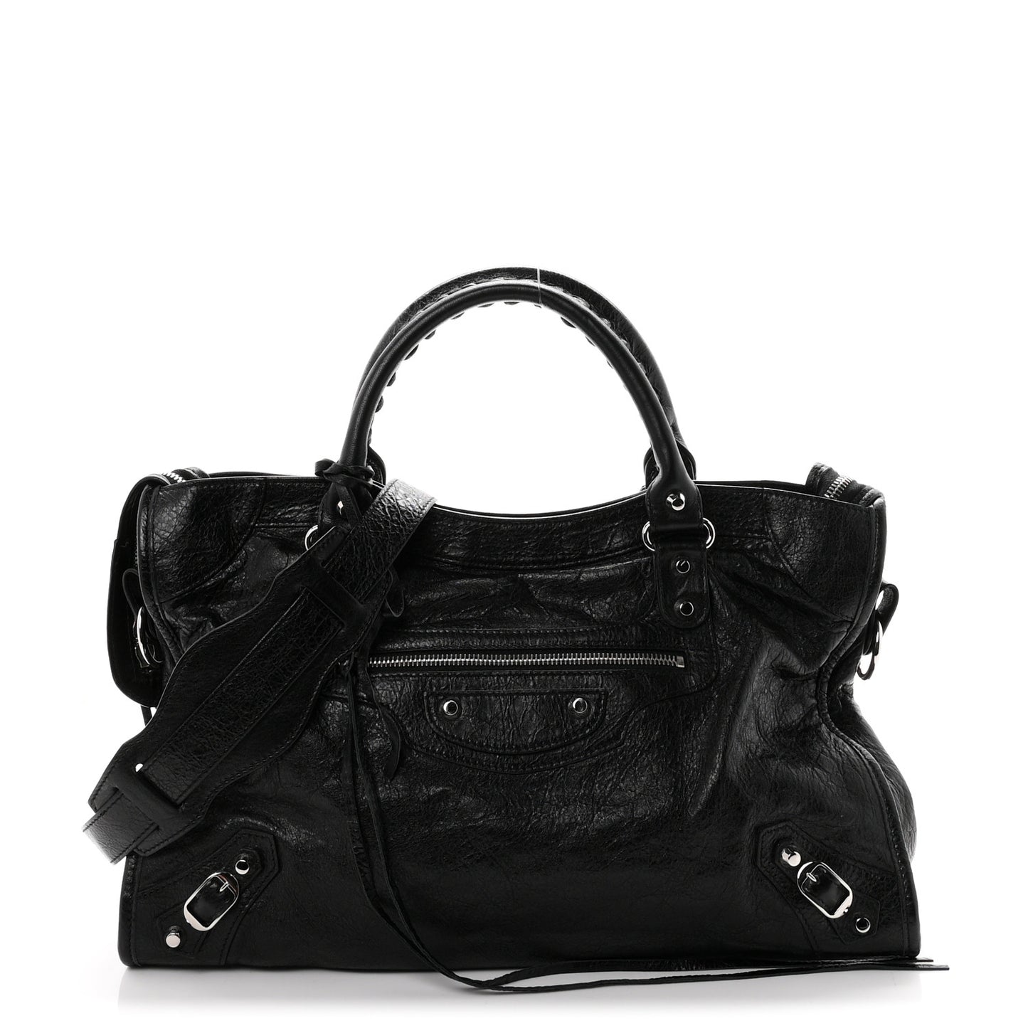 Agneau Classic Silver Hardware City Black
