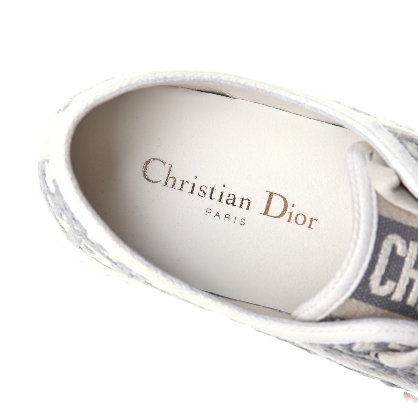 Canvas Oblique Walk'N'Dior Low Top Sneakers 38 Grey Stone