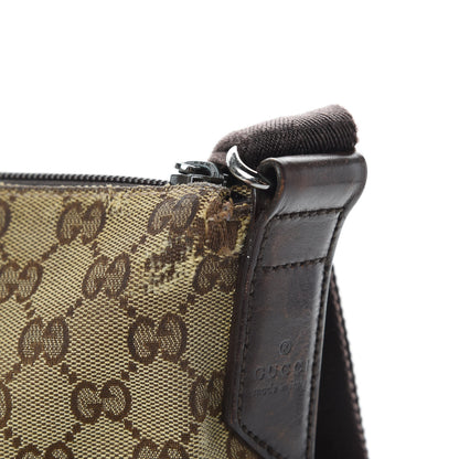 Gucci Monogram Calfskin Perforated Medium Flat Messenger Bag Dark Brown 14 of 18