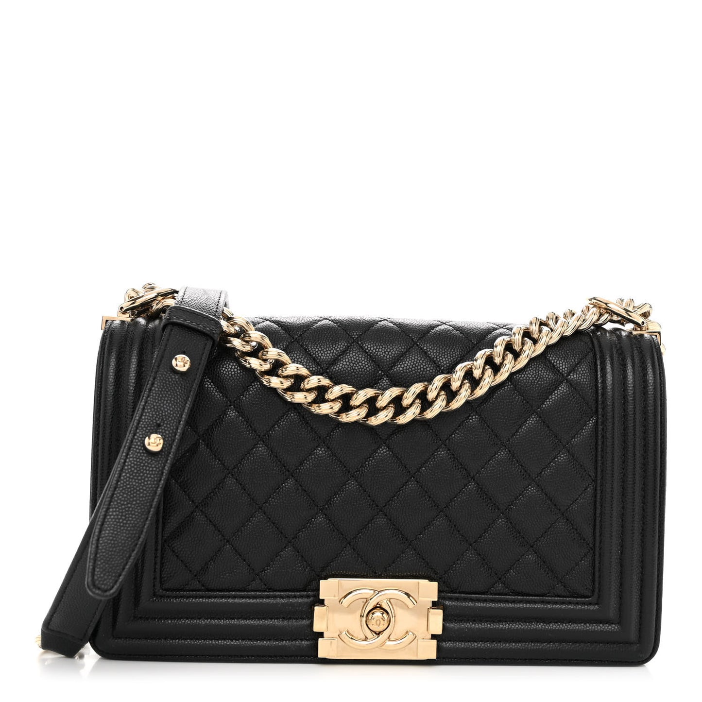 Caviar Quilted Medium Boy Flap Black