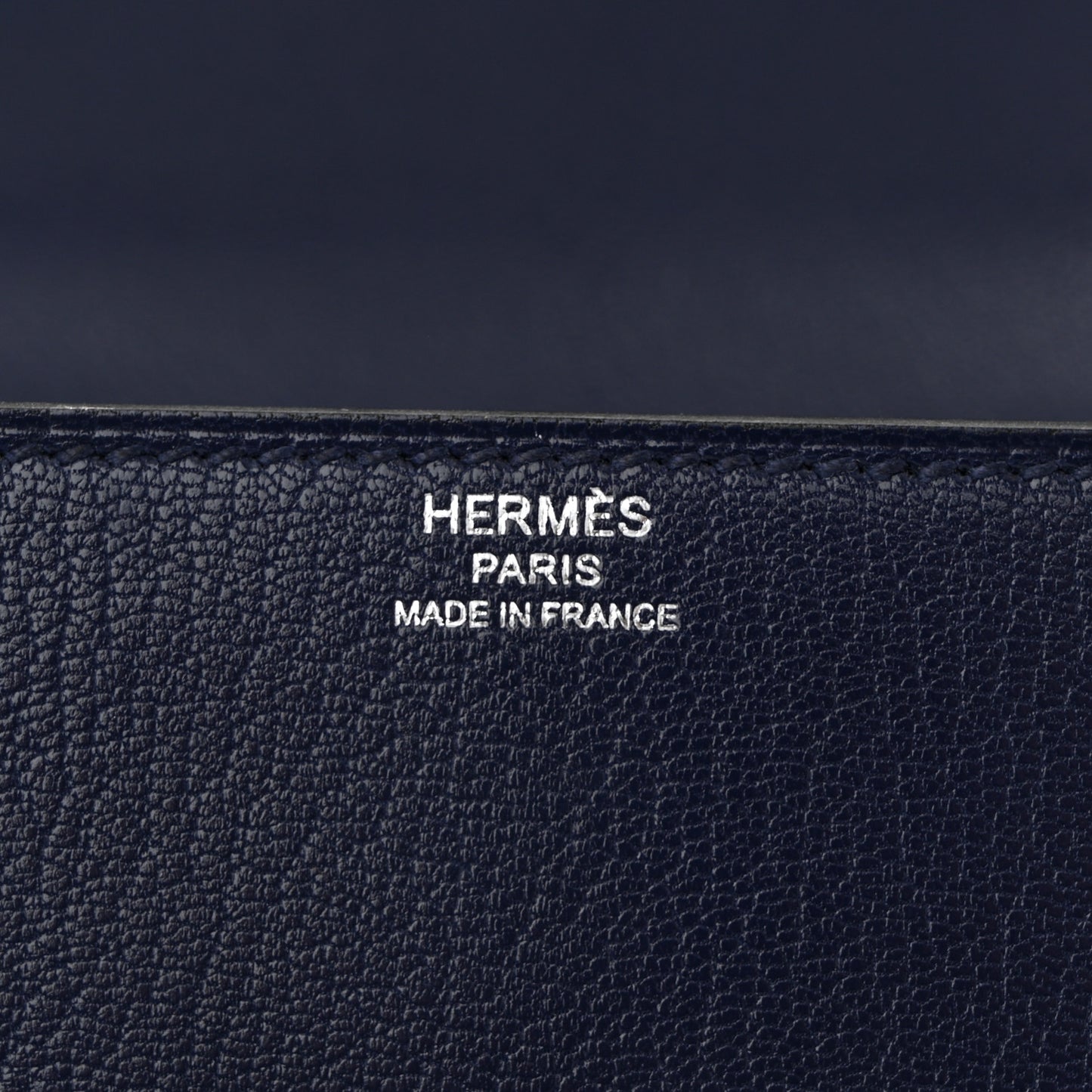 Chevre Mysore Cinhetic Boxy Top Handle Bag Blue Encre