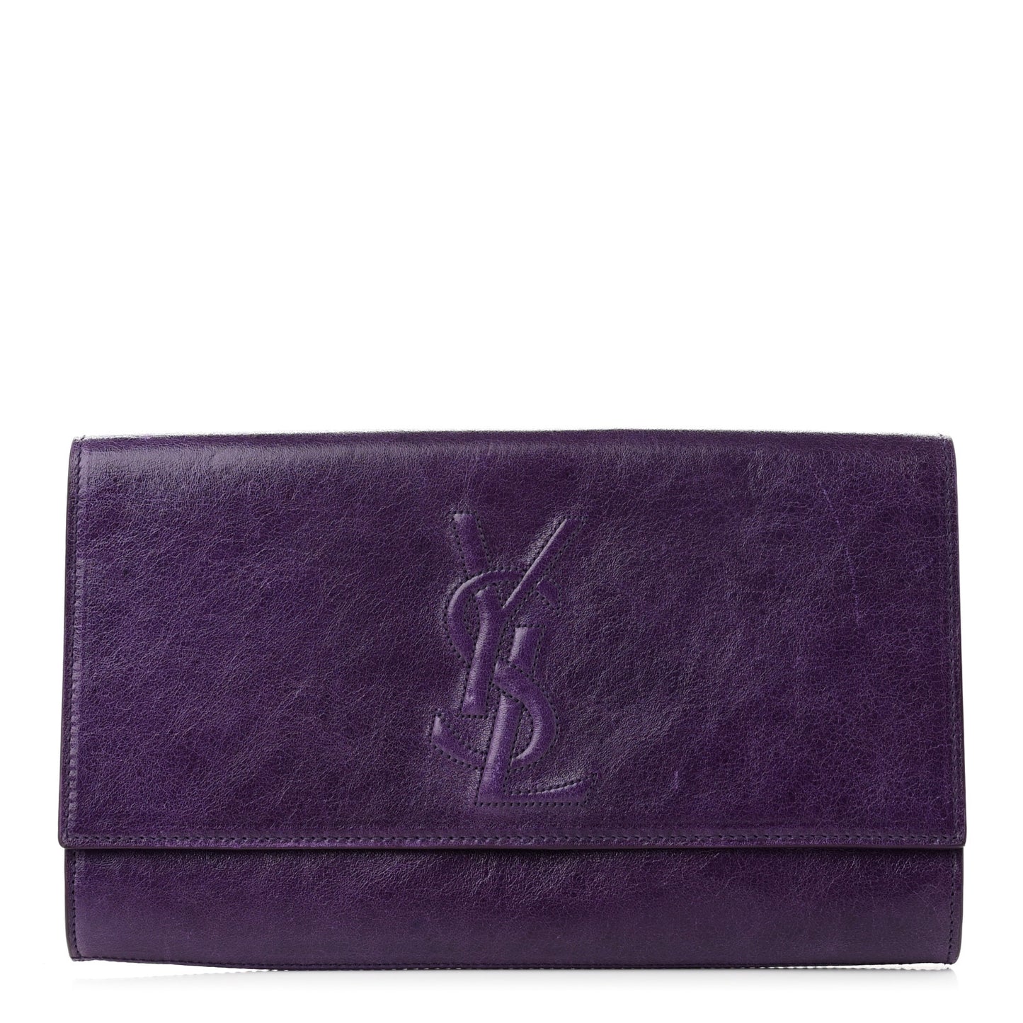 Textured Patent Monogram Large Belle De Jour Clutch Purple