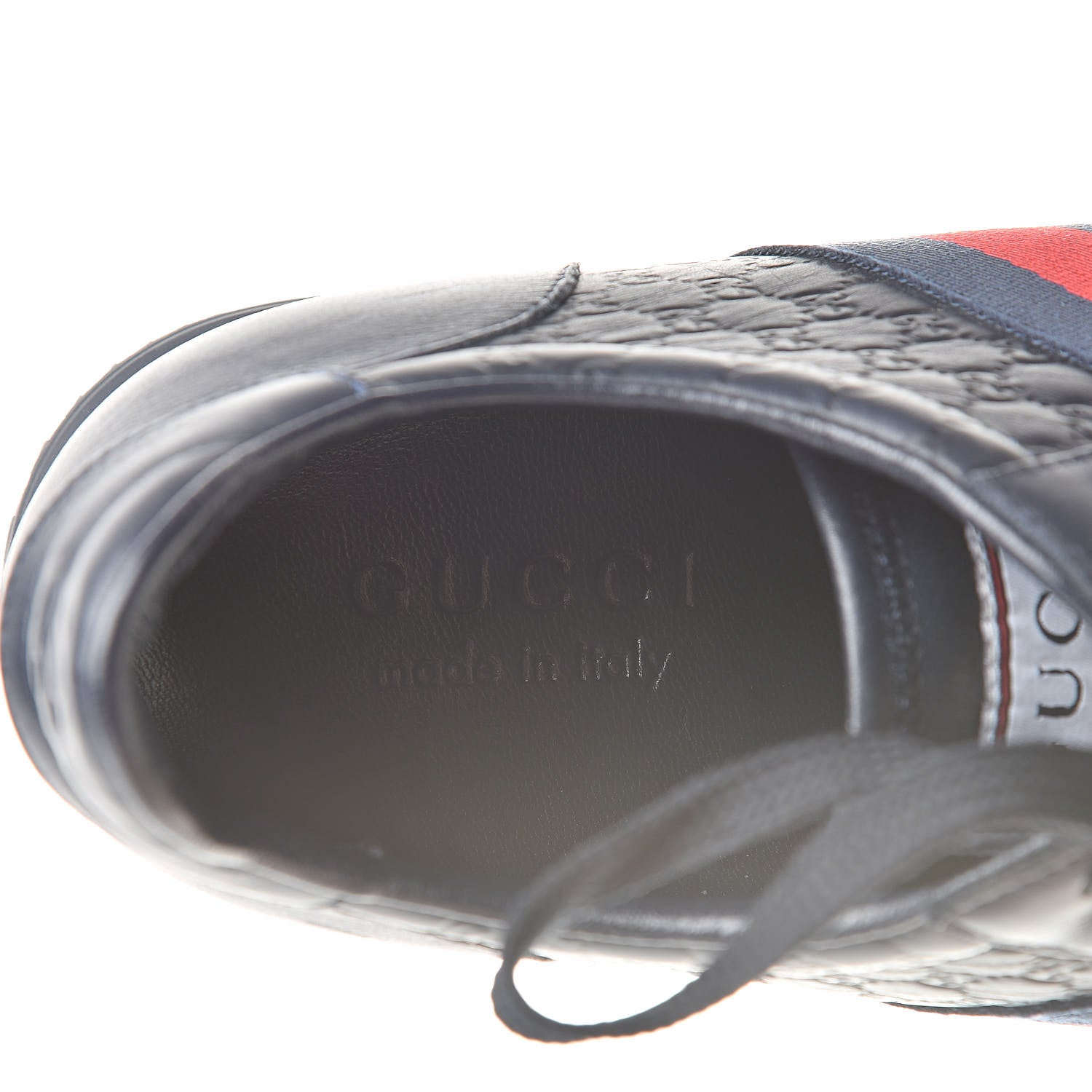 Gucci Guccissima Mens Web Sneakers 8.5 Blue 7 of 8