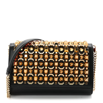 Christian Louboutin Calfskin Spikes Empire Paloma Clutch Black 1 of 12