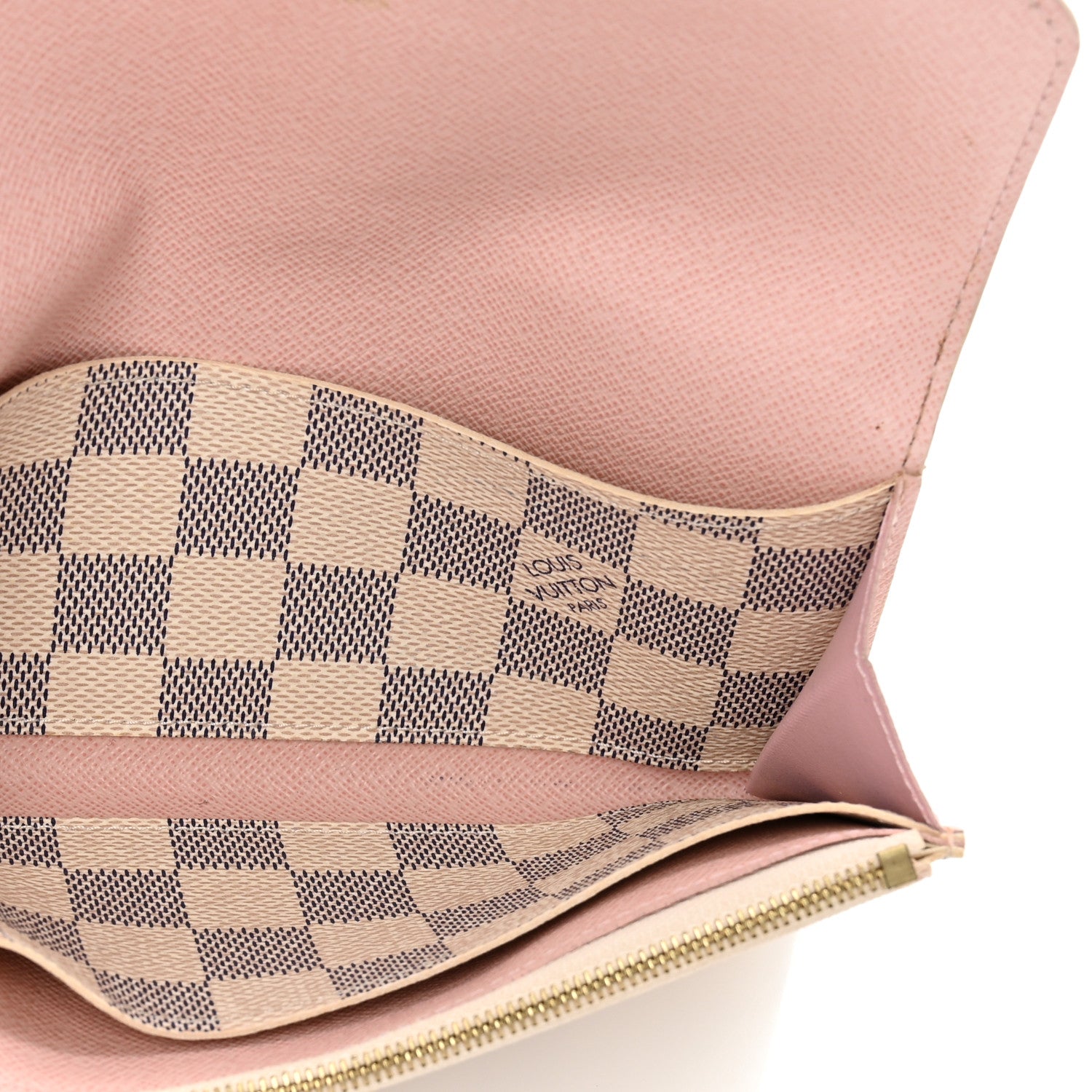 Louis Vuitton Damier Azur Emilie Wallet Rose Ballerine 5 of 8