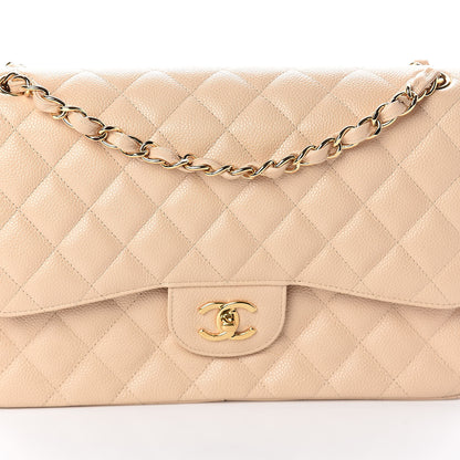 Chanel Caviar Quilted Jumbo Double Flap Beige Clair 8 of 10