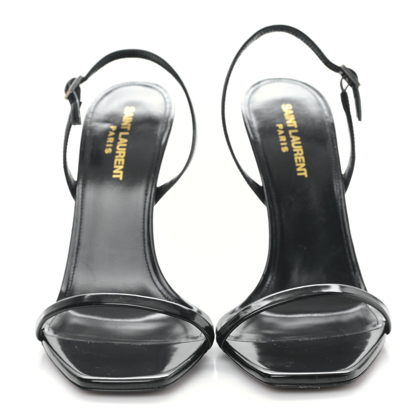 Patent Calfskin Opyum 110 Sandals 39.5 Black