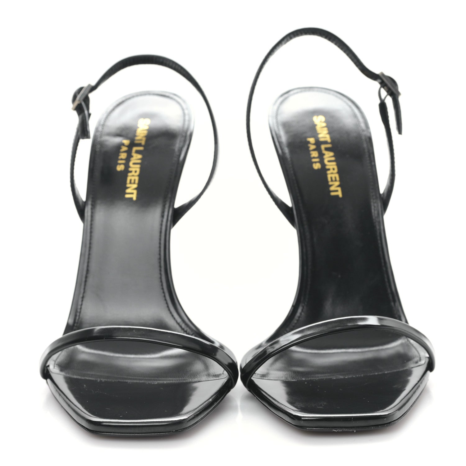 Saint Laurent Patent Calfskin Opyum 110 Sandals 39.5 Black 2 of 7