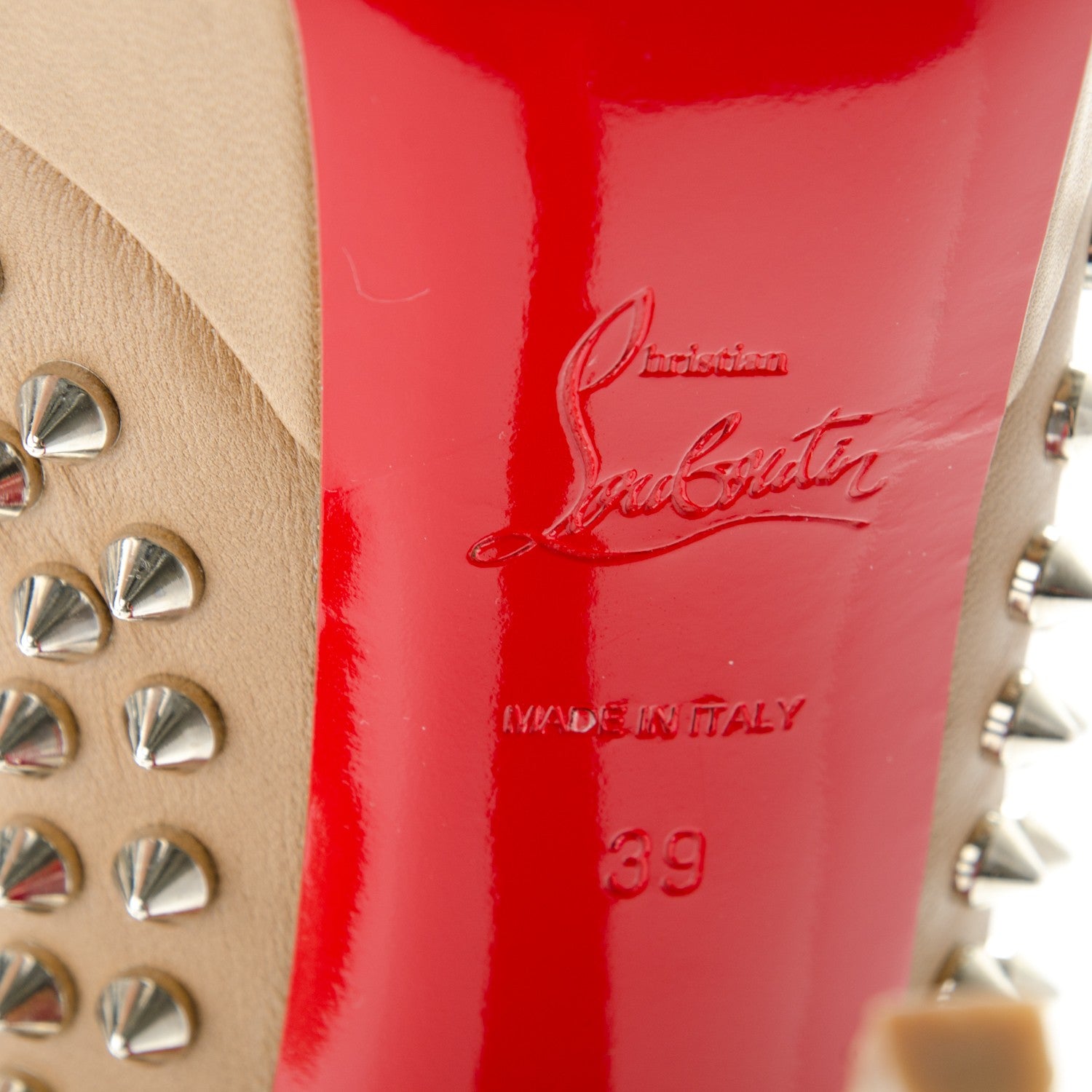 Christian Louboutin Nappa Bianca Spikes 140 Pumps 39 Nude 6 of 7