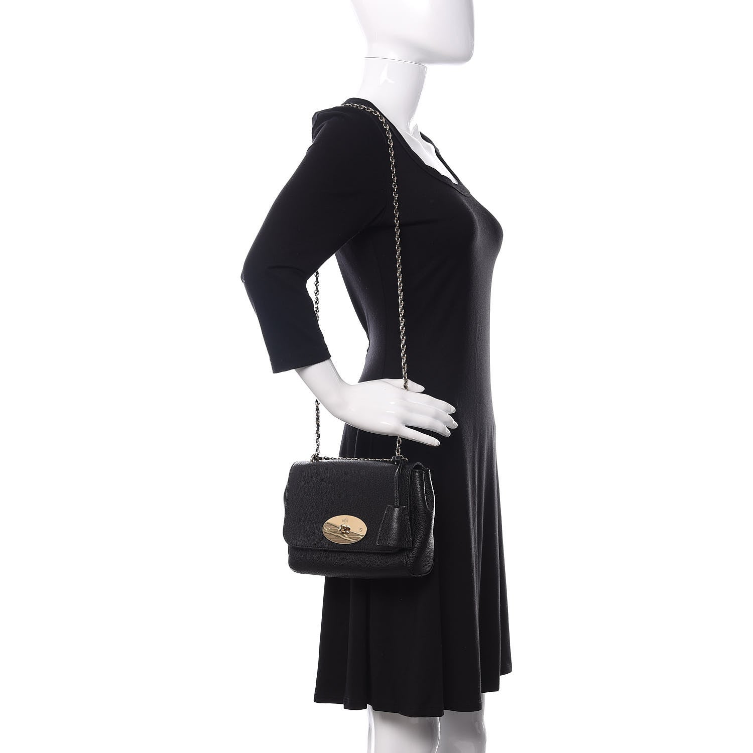 Mulberry Glossy Goatskin Small Lily Flap Black 2 of 9