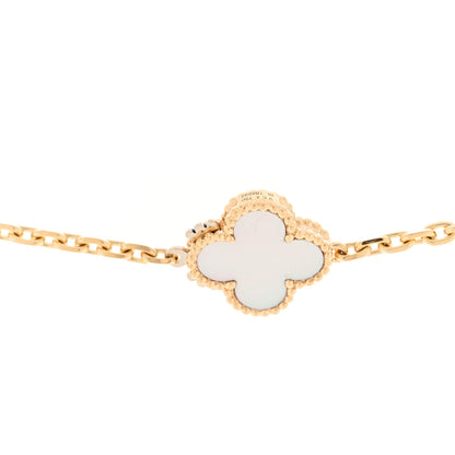Van Cleef & Arpels 18K Yellow Gold Onyx Mother of Pearl 16 Motifs Magic Alhambra Necklace 4 of 5