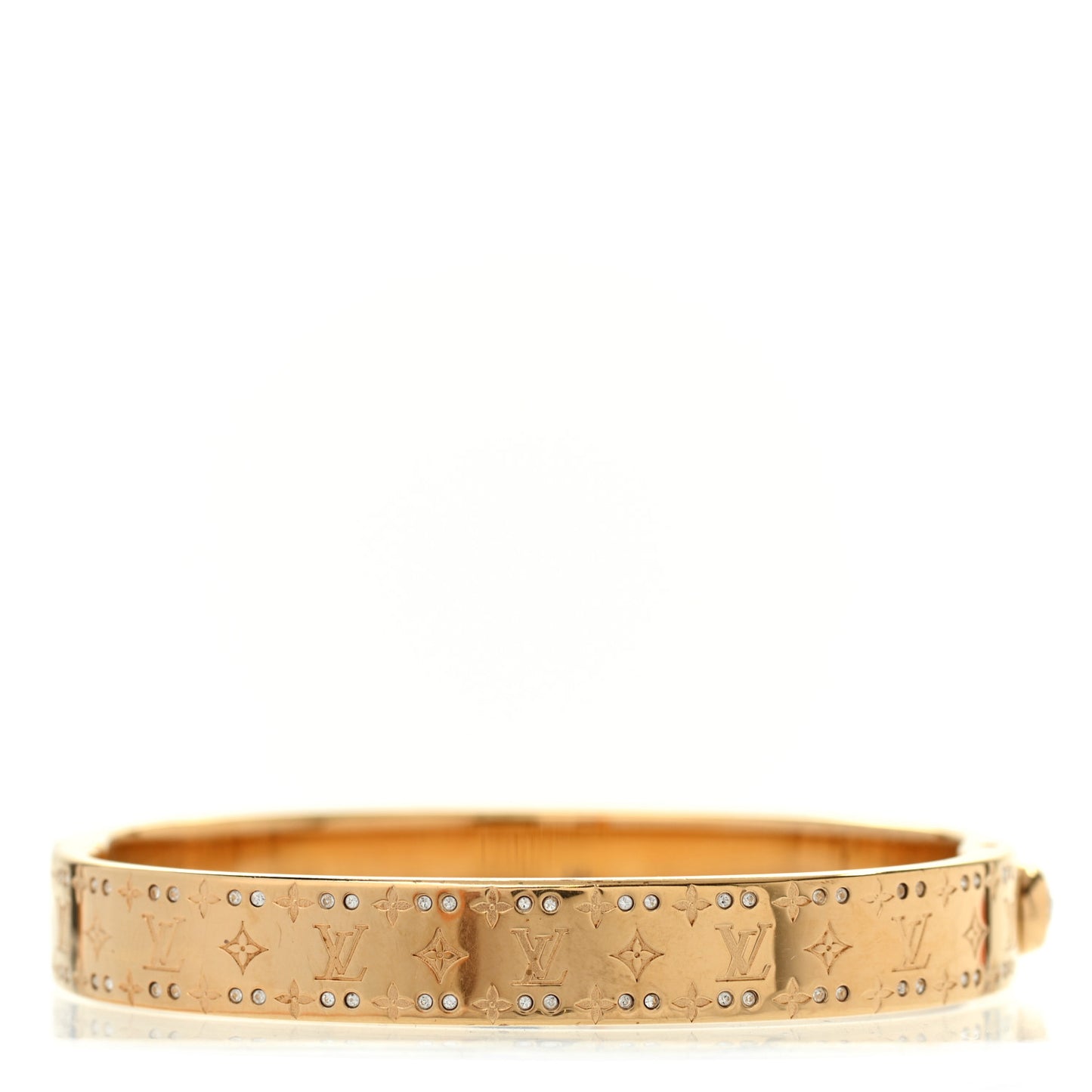 Brass Crystal Monogram Nanogram Strass Cuff M Gold