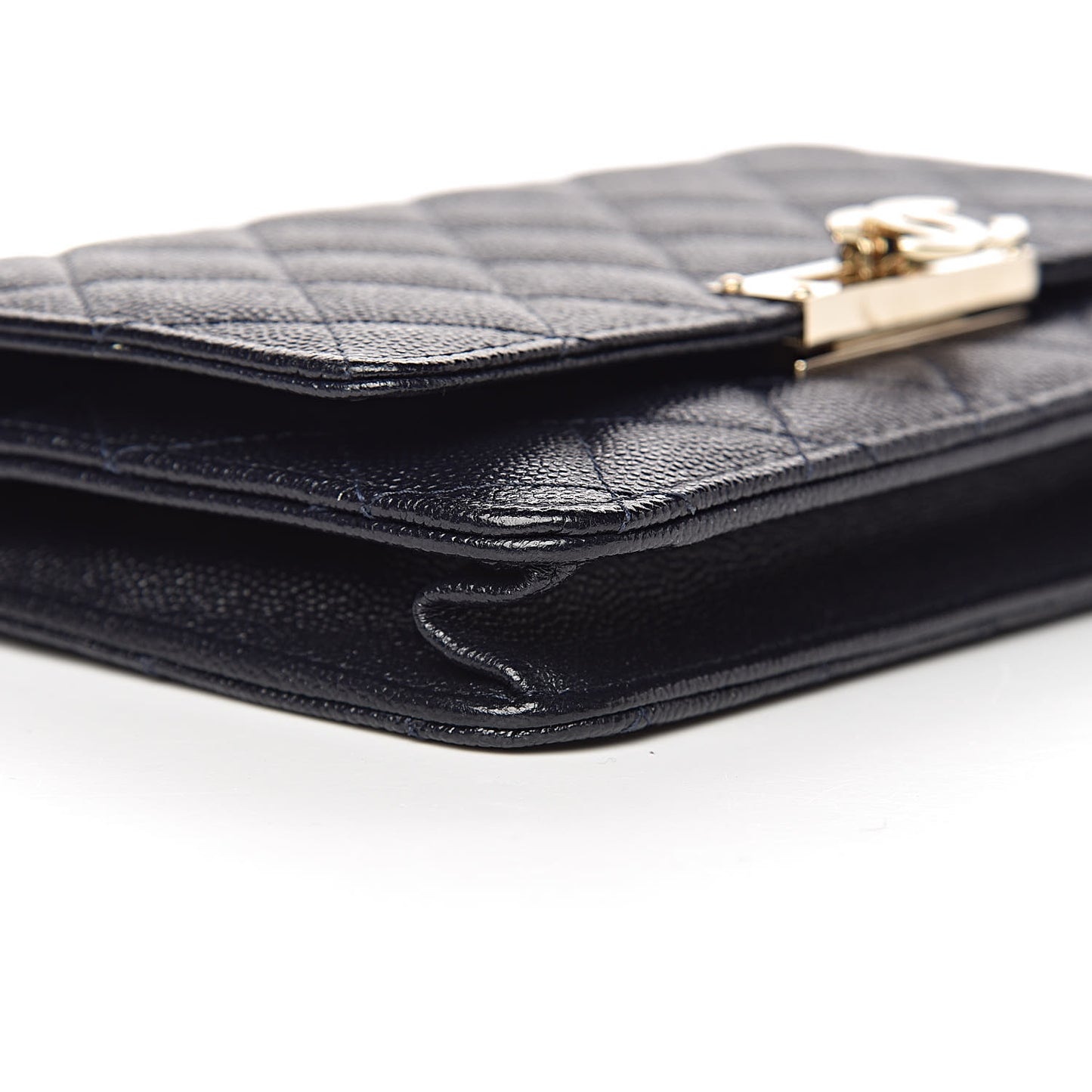 Caviar Quilted Golden Class Wallet On Chain WOC Navy