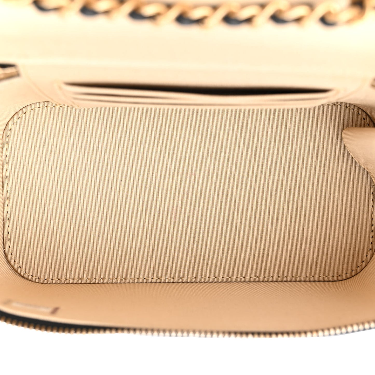 Lambskin Quilted Small Pearl Crush Vanity Case With Chain Black
