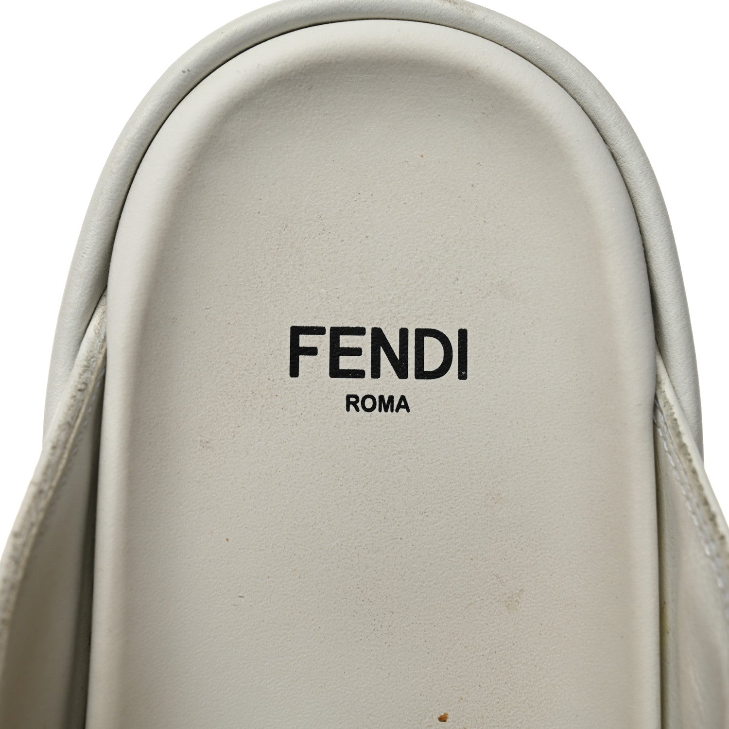 Fendi Vitello Womens Fendigraphy Slide Sandals 36 White Ice 6 of 11
