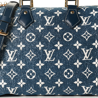 Louis Vuitton Monogram Jacquard Denim Speedy Bandouliere 25 Bleu 8 of 12
