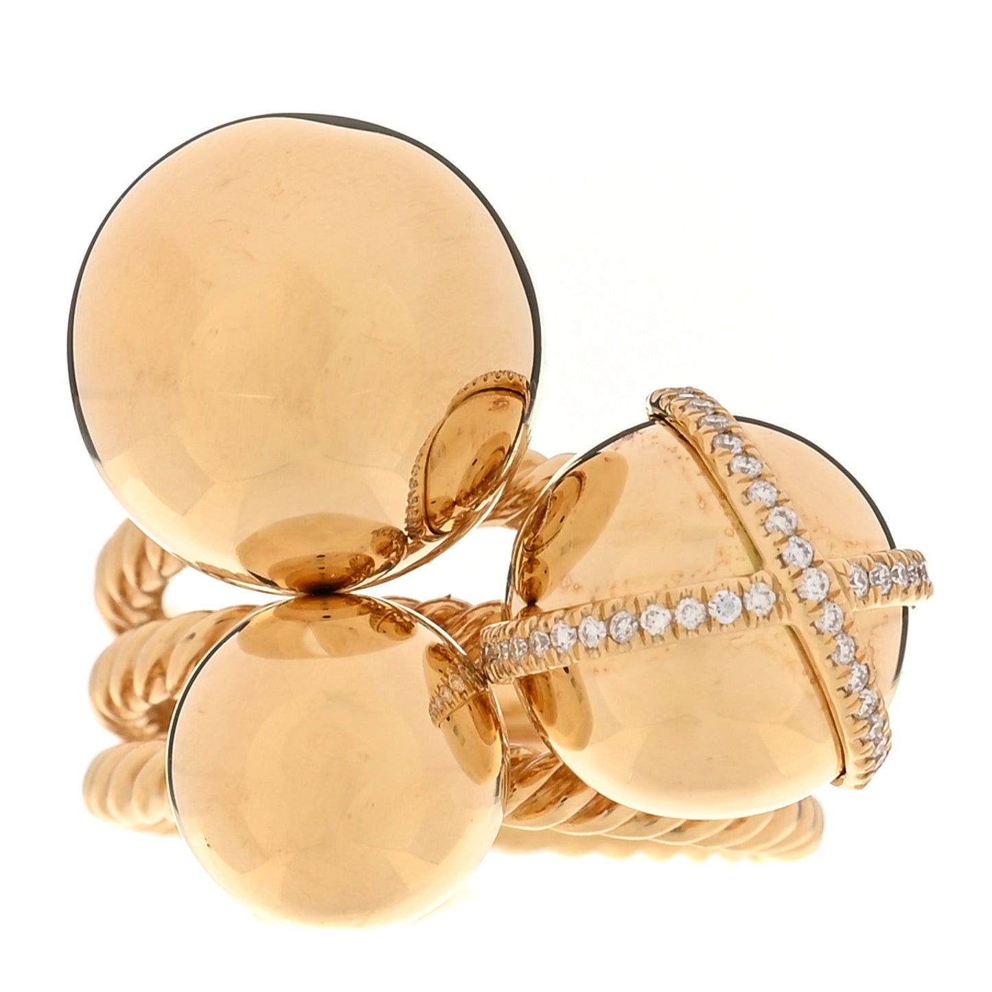18K Yellow Gold Diamond Solari Cluster Ring 54 6.75