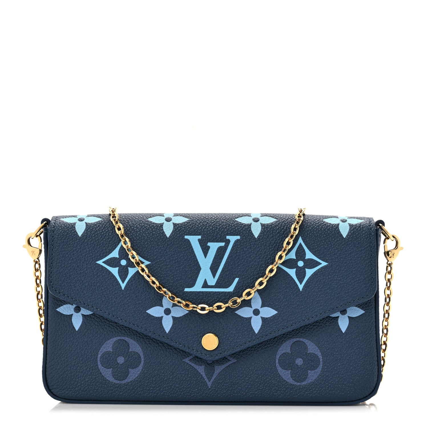 Louis Vuitton Empreinte Monogram Giant Felicie Pochette Chain Wallet Gradient Blue 1 of 13