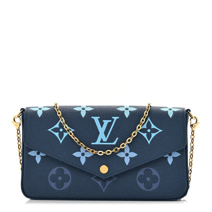 Louis Vuitton Empreinte Monogram Giant Felicie Pochette Chain Wallet Gradient Blue 1 of 13