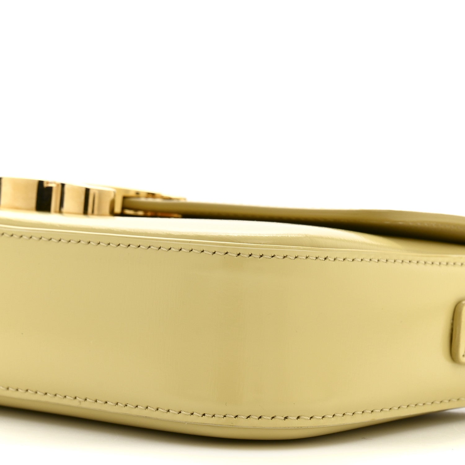 Celine Shiny Calfskin Triomphe Shoulder Bag Papyrus 11 of 12