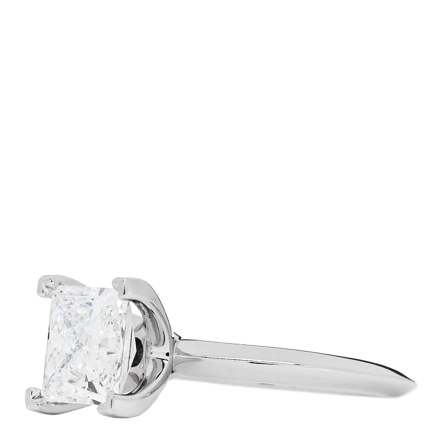 Platinum Diamond 2.08ct Princess Cut Solitaire Engagement Ring 48 4.5