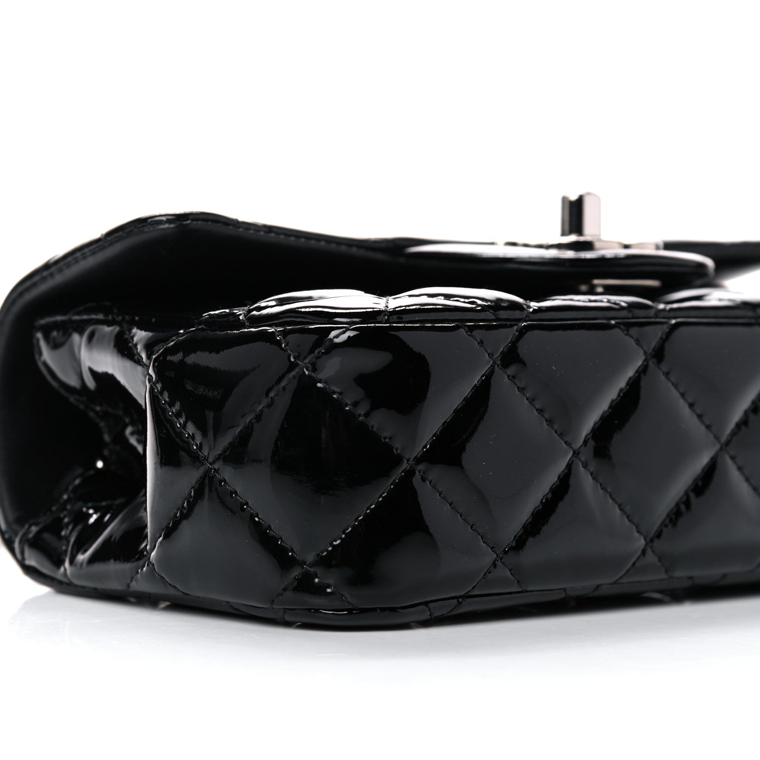 Chanel Patent Calfskin Quilted Extra Mini Rectangular Flap Black 8 of 13