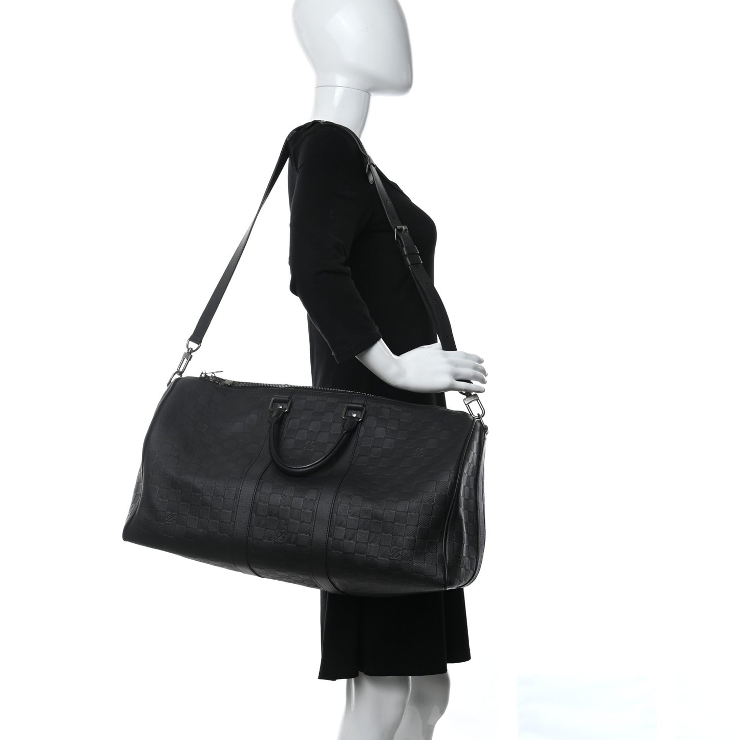 Damier Infini Keepall Bandouliere 45 Onyx
