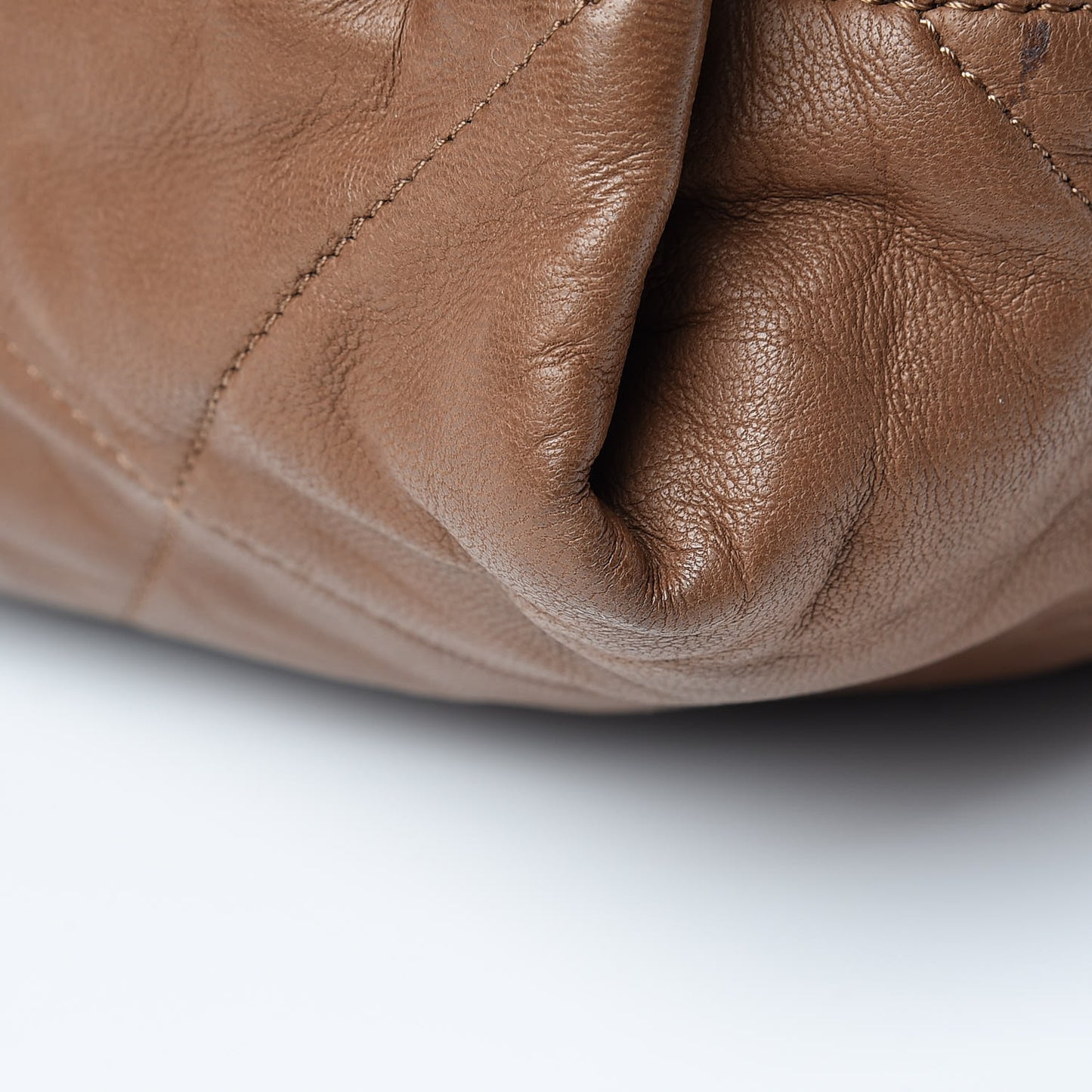 Lambskin Quilted Amalia Cabas Tote Camel