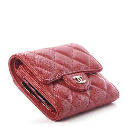 Chanel Iridescent Caviar Quilted Small Flap Wallet Red 3 of 6
