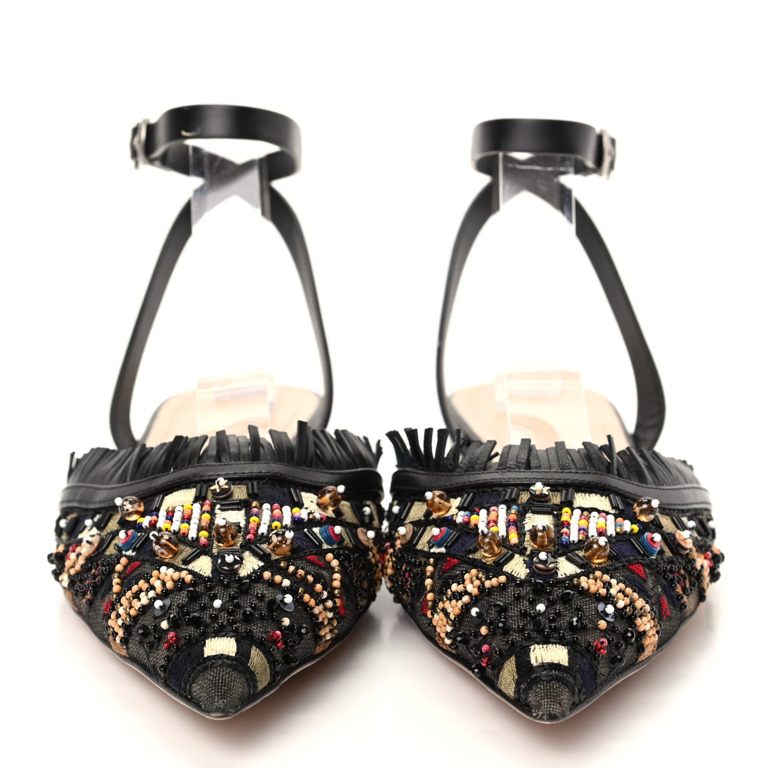 Christian Dior Calfskin Beaded Teddy D Mule Slingback Flats 39.5 Multicolor 2 of 9
