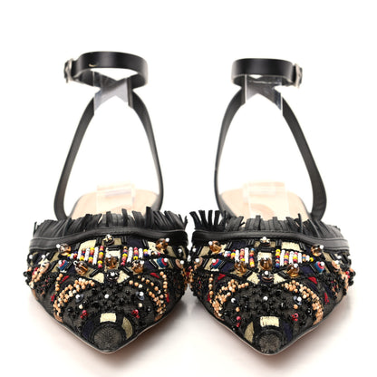 Christian Dior Calfskin Beaded Teddy D Mule Slingback Flats 39.5 Multicolor 2 of 9