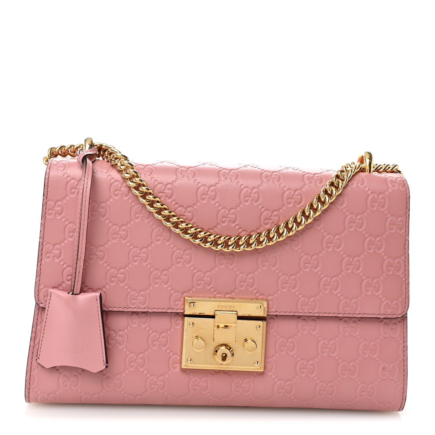 Gucci Guccissima Signature Medium Padlock Shoulder Bag Rose Baby Candy 1 of 12