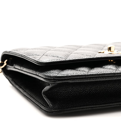 Chanel Caviar Quilted Bow Wallet On Chain WOC Black 10 of 11