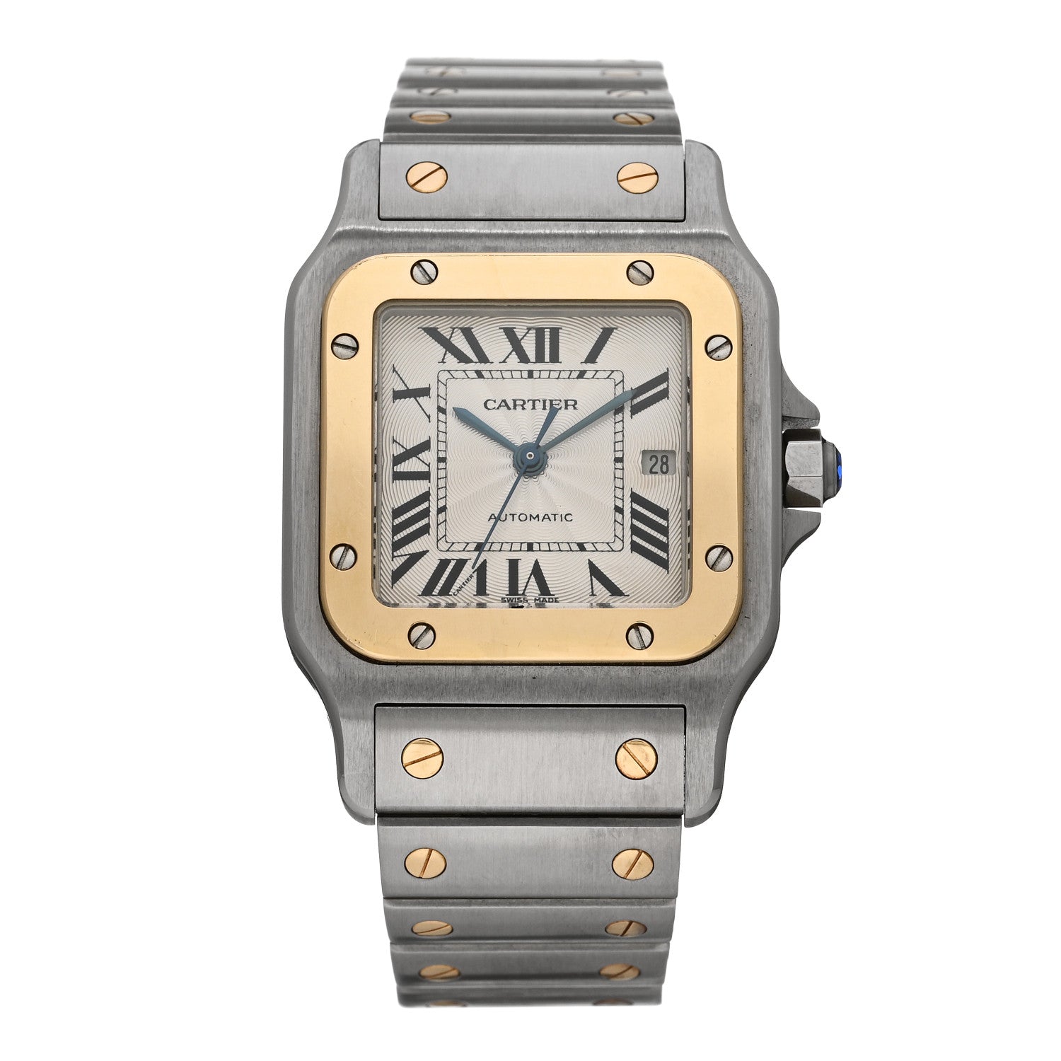 Cartier Stainless Steel 18K Yellow Gold 29mm Santos De Cartier Galbee Automatic Watch 1 of 4